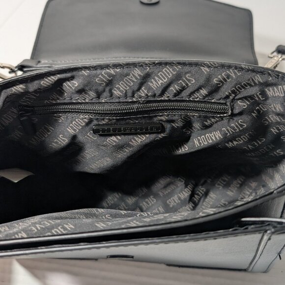 Steve Madden - leather black small purse with removable strap - New - Picture 6 of 12